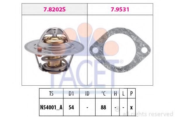 FACET 7.8600 Thermostat, coolant
